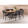 ebuy24 Holmbeck tuinmeubelset tafel 90x200cm naturel, 6 stoelen Copacabana zwart.