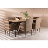 ebuy24 Holmbeck tuinmeubelset tafel 90x200cm naturel, 6 stoelen Malina naturel.