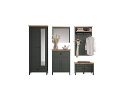 ebuy24 Stanton garderobe opstelling groen, eik decor.