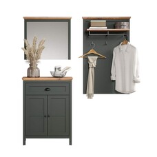 ebuy24 Stanton garderobe opstelling groen, eik decor.