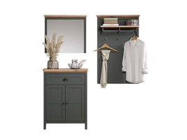 ebuy24 Stanton garderobe opstelling groen, eik decor.