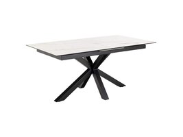 ebuy24 Sky eetkamertafel 90x168/210cm met 1 extra plaat wit.