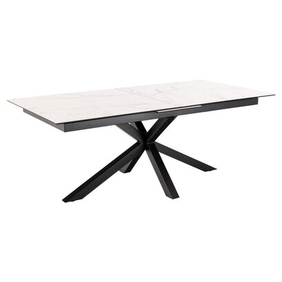 ebuy24 Sky eetkamertafel 100x200/240cm met 1 extra plaat wit.