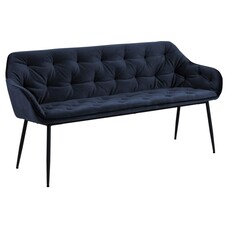 ebuy24 Sloke eetkamerstoel zitbank velours blauw.