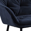 ebuy24 Sloke eetkamerstoel zitbank velours blauw.