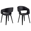 ebuy24 eetkamerstoel met armleuningen PU kunstleer zwart.