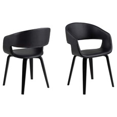 ebuy24 eetkamerstoel met armleuningen PU kunstleer zwart.