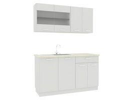 ebuy24 Esilo keukenopstelling , modulekeuken 140 cm wit.