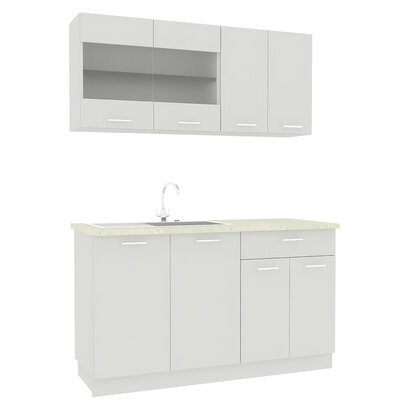 ebuy24 Esilo keukenopstelling , modulekeuken 140 cm wit.