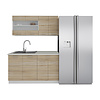 ebuy24 Esilo keukenopstelling , modulekeuken 140 cm wit, eik decor.