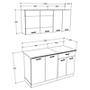 ebuy24 Esilo keukenopstelling , modulekeuken 140 cm wit, eik decor.