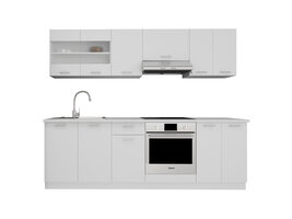 ebuy24 Esilo keukenopstelling , modulekeuken 240 cm wit.