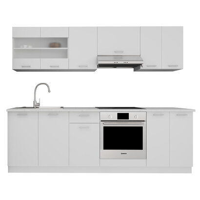 ebuy24 Esilo keukenopstelling , modulekeuken 240 cm wit.