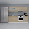 ebuy24 Esilo keukenopstelling , modulekeuken 240 cm wit, eik decor.