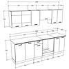 ebuy24 Esilo keukenopstelling , modulekeuken 240 cm wit, eik decor.