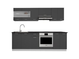 ebuy24 Esilo keukenopstelling , modulekeuken 240 cm wit, grijs.