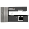 ebuy24 Esilo keukenopstelling , modulekeuken 240 cm wit, grijs.