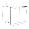 ebuy24 Esilo keuken onderkast 80 cm voor gootsteenwit, eik decor.