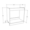 ebuy24 Esilo keuken onderkast 80 cm voor gootsteenwit, eik decor.