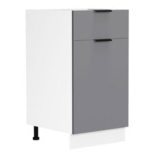 ebuy24 Fasola keuken onderkast 40 cm 1 deur, 1 lade antracietgrijs, wit.