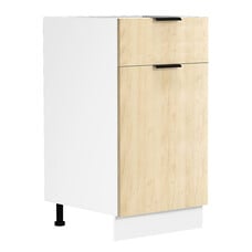 ebuy24 Fasola keuken onderkast 40 cm 1 deur, 1 lade eik decor, wit.