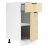 ebuy24 Fasola keuken onderkast 40 cm 1 deur, 1 lade eik decor, wit.