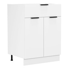 ebuy24 Fasola keuken onderkast 60 cm 2 deuren, 1 lade wit.