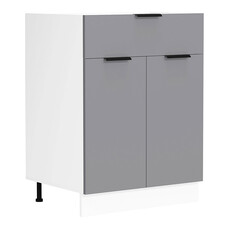 ebuy24 Fasola keuken onderkast 60 cm 2 deuren, 1 lade antracietgrijs, wit.