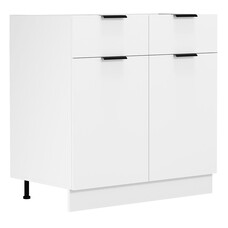 ebuy24 Fasola keuken onderkast 80 cm 2 deuren, 1 lade wit.