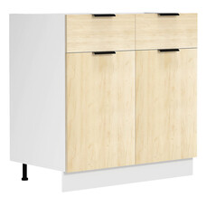 ebuy24 Fasola keuken onderkast 80 cm 2 deuren, 1 lade eik decor, wit.