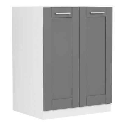 ebuy24 Colura keuken onderkast 60 cm 2 deuren antracietgrijs, wit.