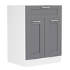 ebuy24 Colura keuken onderkast 60 cm 2 deuren, 1 lade antracietgrijs, wit.