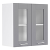 ebuy24 Colura keuken bovenkastje 80 cm 2 glazen deuren antracietgrijs, wit.
