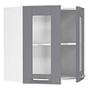 ebuy24 Colura keuken bovenkastje 80 cm 2 glazen deuren antracietgrijs, wit.