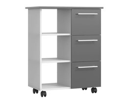 ebuy24 Esilo keukenmodule op wielen wit, grijs.