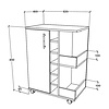 ebuy24 Esilo keukenmodule op wielen 1 deur, 2 planken, 6 wijnplanken wit.