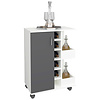 ebuy24 Esilo keukenmodule op wielen 1 deur, 2 planken, 6 wijnplanken antracietgrijs, wit.