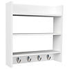 ebuy24 Esilo keuken planken, rekken 60 cm 3 planken, 4 haken wit.