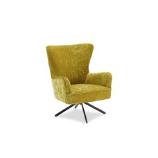 ebuy24 Bobby fauteuil met draaivoet groen, metaal zwart.