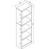 ebuy24 DilosXL wandkast 5 planken antraciet.