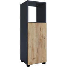 ebuy24 Flandu badkamerkast 1 deur antraciet, eik decor.