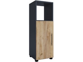 ebuy24 Flandu badkamerkast 1 deur antraciet, eik decor.