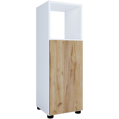 ebuy24 Flandu badkamerkast 1 deur wit, eik decor.