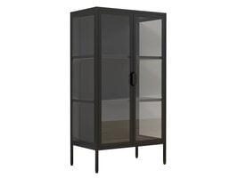 ebuy24 FlokaM vitrinekast 2 deuren zwart.
