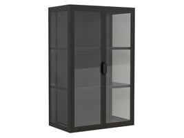 ebuy24 FlokasVL vitrinekast wandmontage 2 deuren zwart.