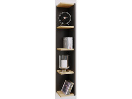 ebuy24 Honsa wandkast 4 planken wit, eik decor.