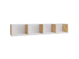 ebuy24 Honsa wandkast wandmontage 4 planken wit, eik decor.