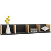 ebuy24 Honsa wandkast wandmontage 4 planken zwart, eik decor.