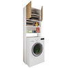 ebuy24 Jutas kledingkast kast voor wasmachine 2 deuren wit, eik decor.