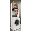 ebuy24 Jutas kledingkast kast voor wasmachine 2 deuren wit, eik decor.